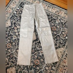 Edit by Nine Metallic Silver Cargo Style Women's Pants. Size M. NWOT!
